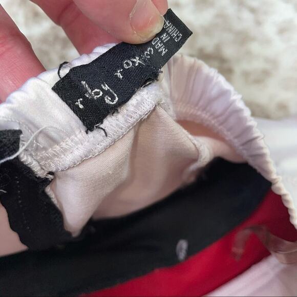 Ruby Rox dress juniors white red black strapless sequin top SZ 3 belted short - Picture 5 of 8